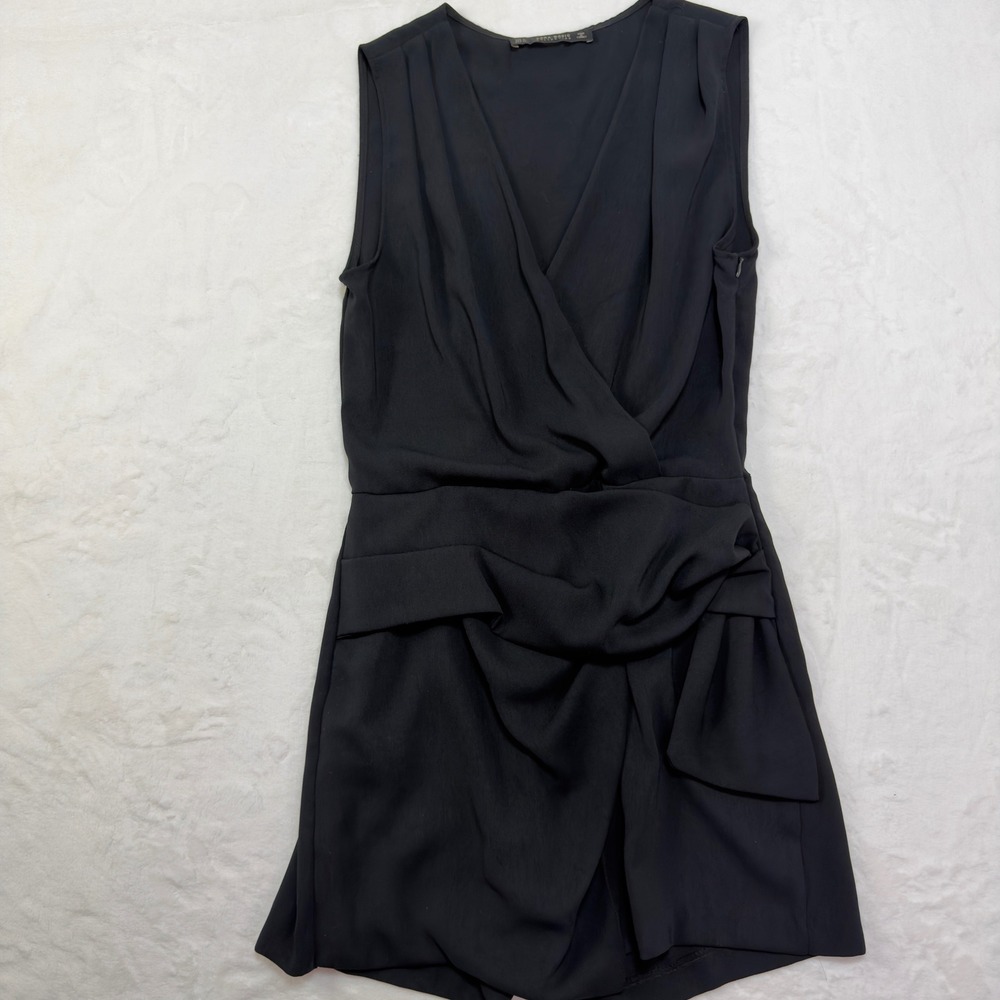 ZARA BASIC COLLECTION‎ Black Sleeveless Wrap Front Jumpsuit Shorts